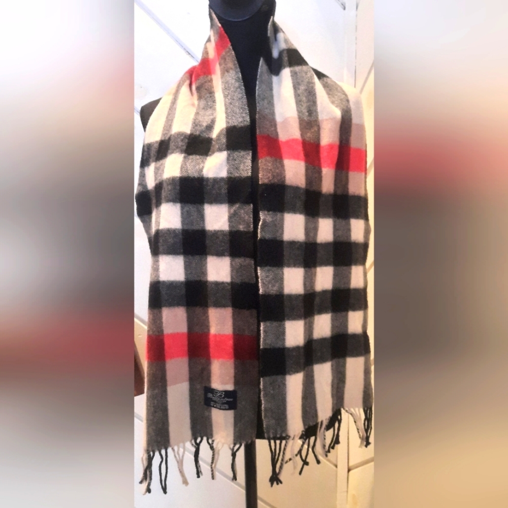 Ballantrae Edinburgh Checkered Scarf - Red, Black, White